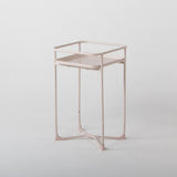 DS BS Modern Loft Metal Side Table Flower Stand Square-Pink