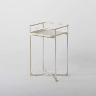 DS BS Modern Loft Metal Side Table Flower Stand Square-White