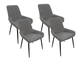 Hebron Linen Dining Chair Grey - Set of 4