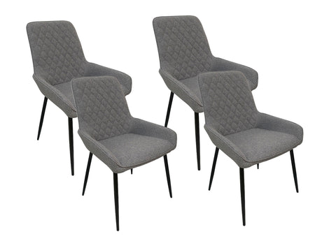 Hebron Linen Dining Chair Grey - Set of 4