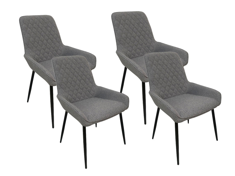 Hebron Linen Dining Chair Grey - Set of 4