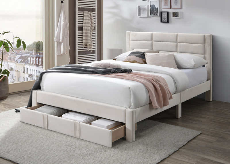 Hernan Bed Frame with Drawer - Queen