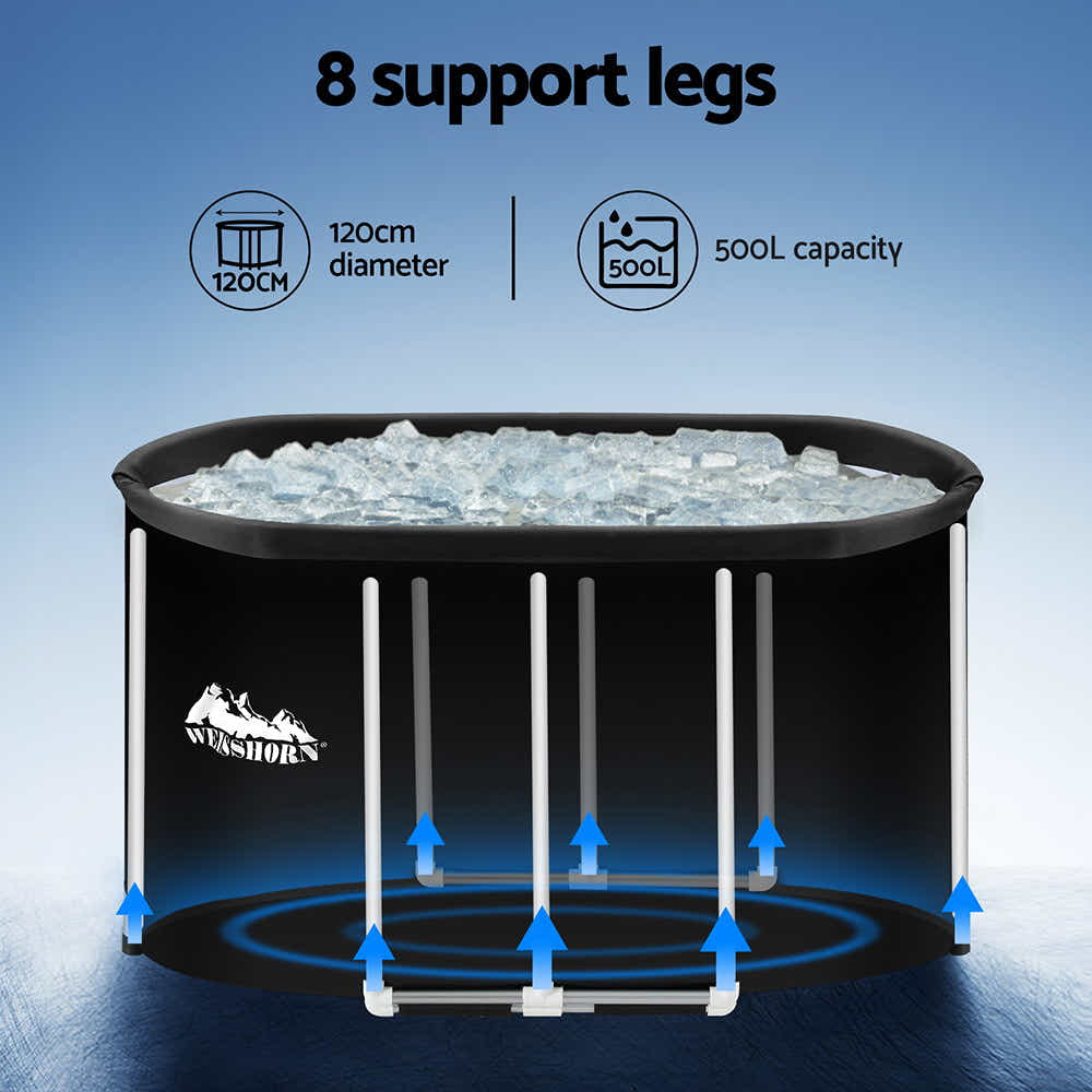 Portable Ice Bath Tub 120x70X70CM Inflatable Cold Water Folding Bathtub Spa Mass