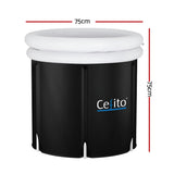 DS NA Portable Ice Bath Tub 75X75CM Inflatable Folding Bathtub Spa Massage