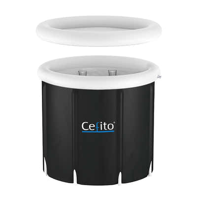 DS NA Portable Ice Bath Tub 80X80CM Inflatable Folding Bathtub Spa Massage