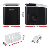 DS NA Devanti Ice Maker Machine Portable 12kg Countertop w/Self Cleaning 1.2L Bl