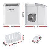 DS NA Devanti Ice Maker Machine Portable 12kg Countertop w/Self Cleaning 1.2L Wh