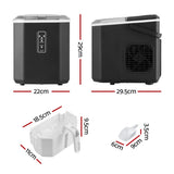 DS NA Devanti 12kg Ice Maker Machine 1.3L w/Scoop Holder Black