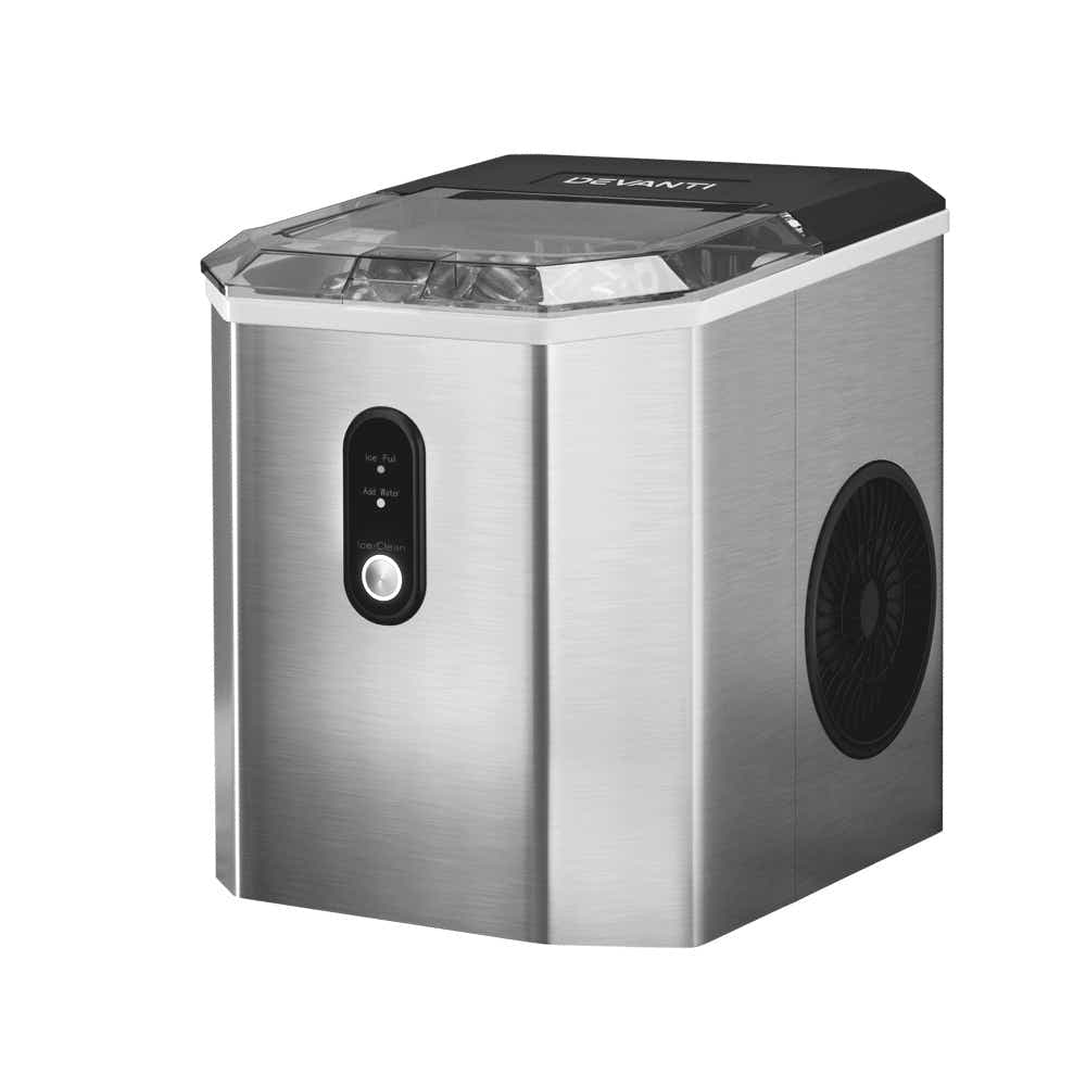 NAC Devanti Portable Ice Maker Machine Ice Cube 12kg Bar Countertop SS