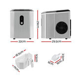NAC Devanti Portable Ice Maker Machine Ice Cube 12kg Bar Countertop SS