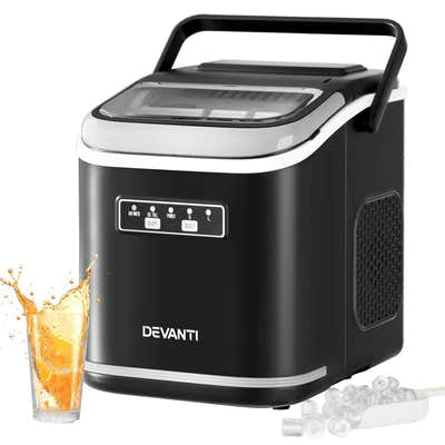 DS NA Devanti Ice Maker Machine Portable 12kg Countertop w/Self Cleaning 1.3L Bl
