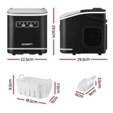 DS NA Devanti Ice Maker Machine Portable 12kg Countertop w/Self Cleaning 1.3L Bl