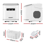 DS NA Devanti Ice Maker Machine Portable 12kg Countertop w/Self Cleaning 1.3L Wh