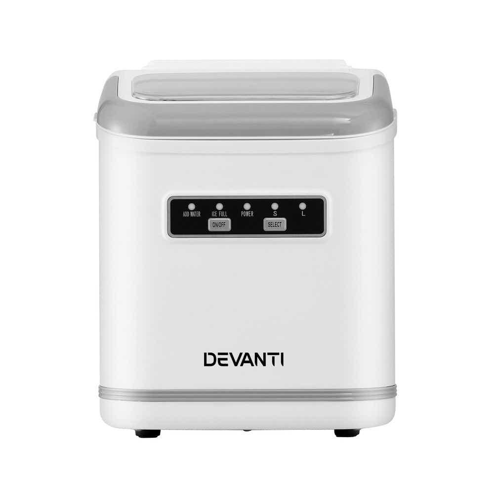 DS NA Devanti Ice Maker Machine Portable 12kg Countertop w/Self Cleaning 1.3L Wh