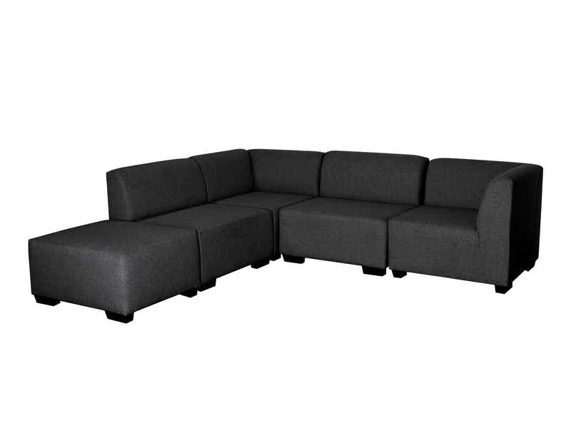 DS NZ Made Andy Corner Sofa with Ottoman - Vish Black