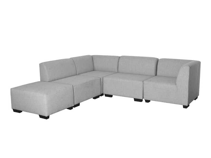DS NZ Made Andy Corner Sofa with Ottoman - Comfy Silver