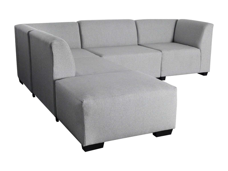 DS NZ Made Andy Corner Sofa with Ottoman - Kido Steel