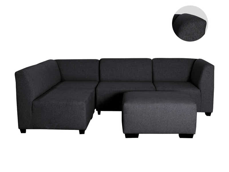 DS NZ Made Andy Corner Sofa with Ottoman - Vish Black