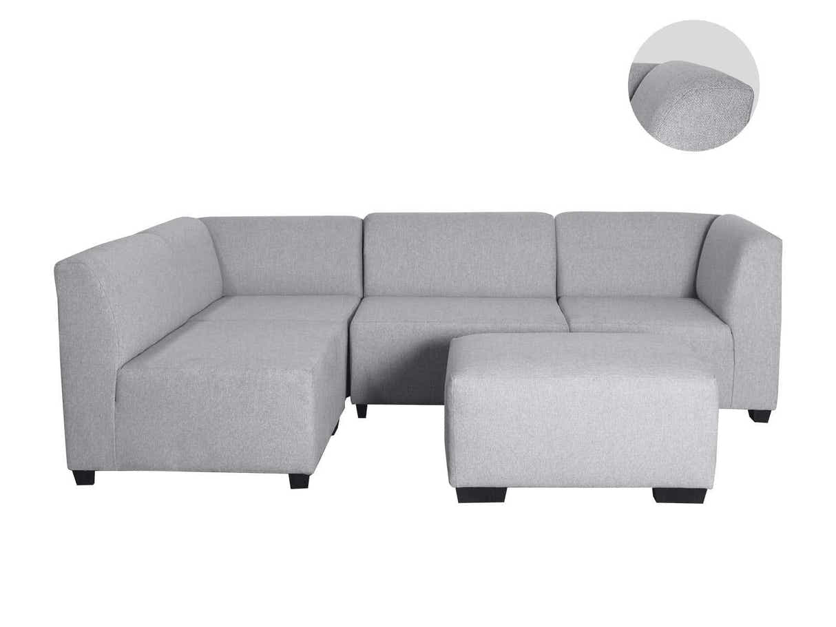 DS NZ Made Andy Corner Sofa with Ottoman - Comfy Silver