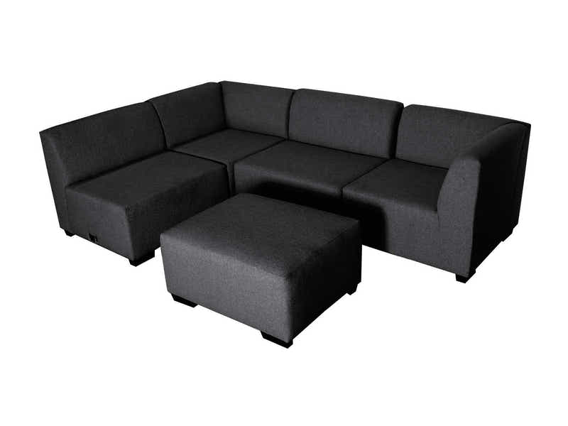 DS NZ Made Andy Corner Sofa with Ottoman - Vish Black