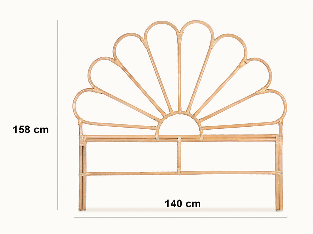 Rattan Headboard Petal - Queen