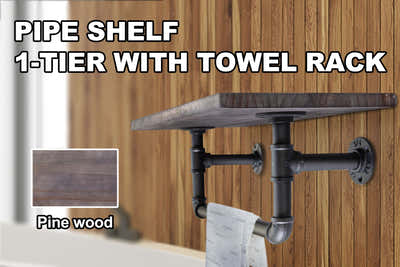 Pipe Shelf with Towel Rack