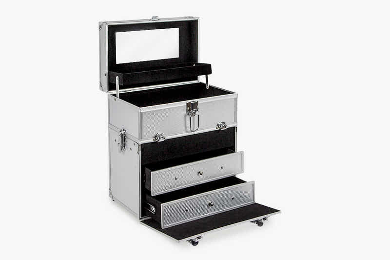 Makeup Case Silver With Drawer