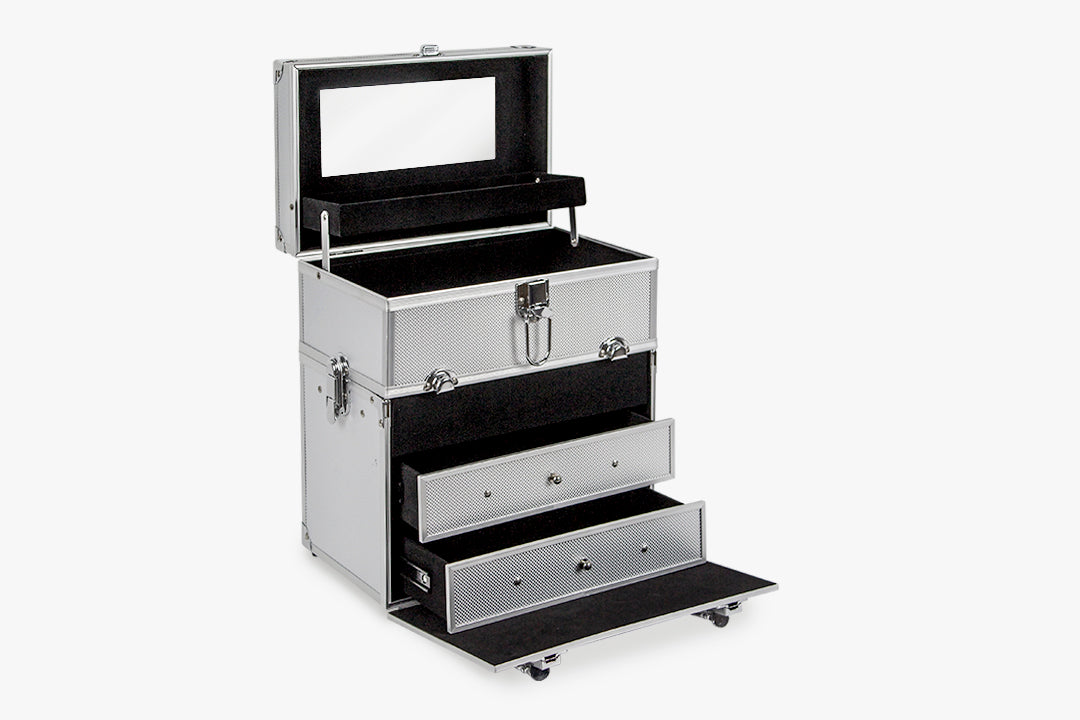 Makeup Case Silver With Drawer