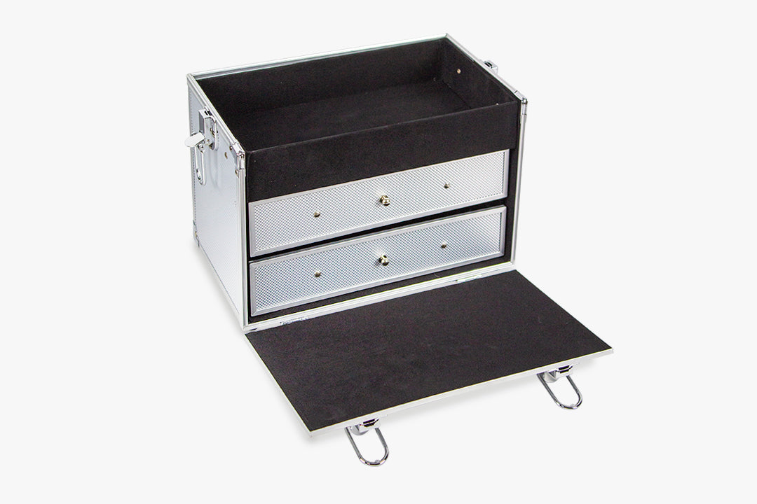 Makeup Case Silver With Drawer