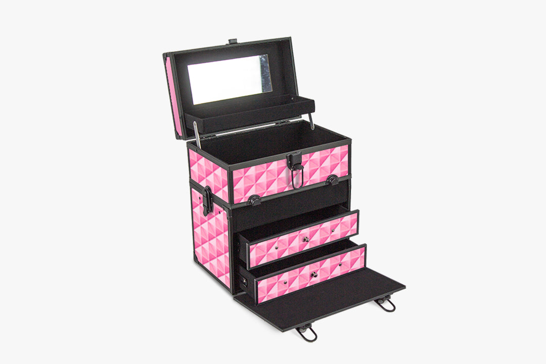 Makeup Case Diamond Pink With Drawer