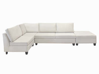 DS NZ Made Bhumi Corner Sofa with Ottoman - Kido Marble