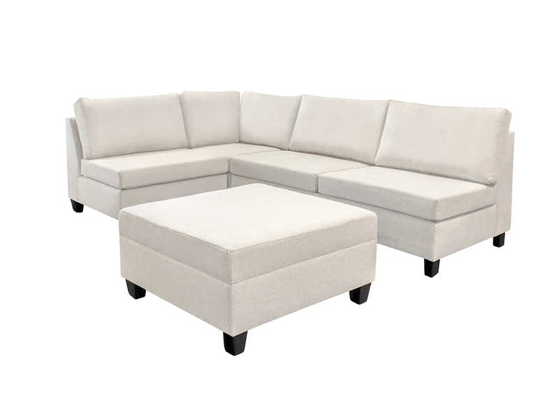 DS NZ Made Bhumi Corner Sofa with Ottoman - Kido Marble