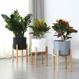 DS BS Modern Flower Pot with Display Potted Rack-White