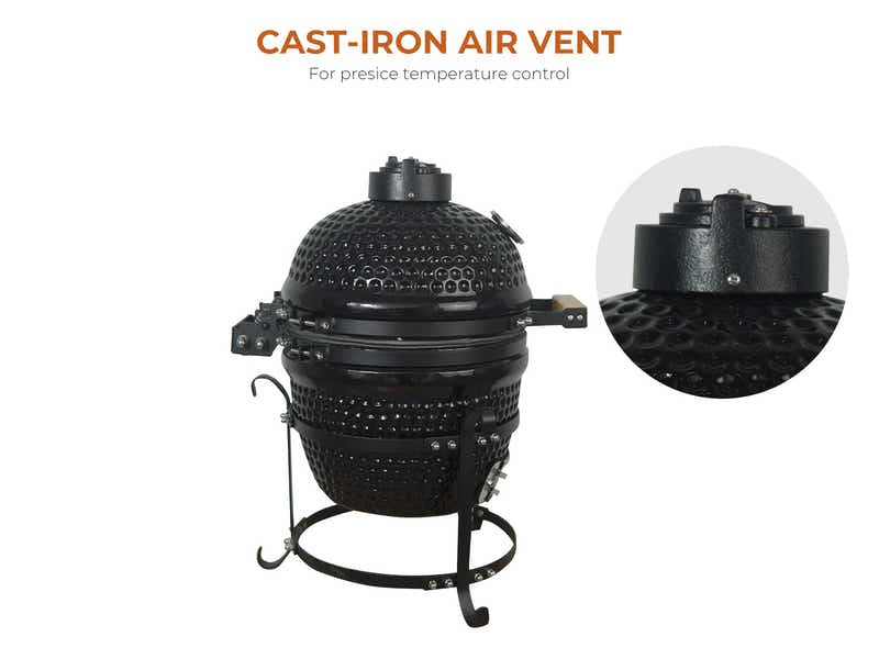 Kamado BBQ Grill Black - 13 Inch