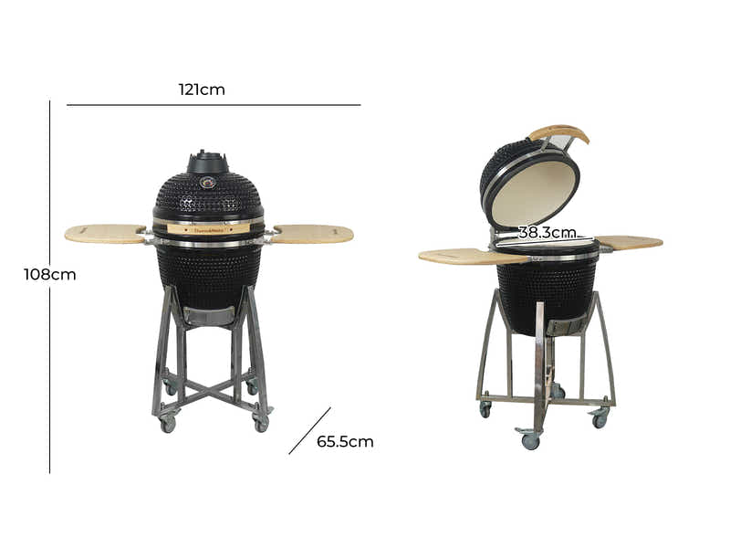 Kamado BBQ Grill Black - 18 Inch