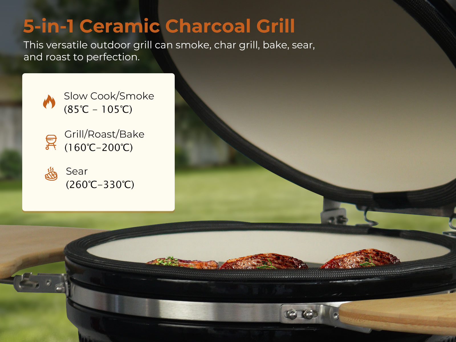 Kamado grill 23.5inch Black