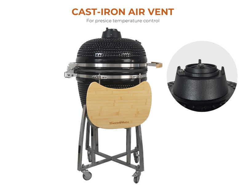 Kamado BBQ Grill Black - 23.5 Inch