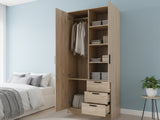 Kane 2 Doors Wardrobe With Drawers Upgraded