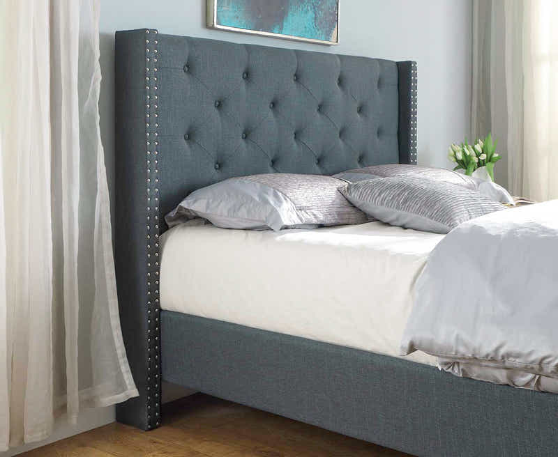 New Lisbeth Blue Bed with Bonnell Mattress Combo - Queen