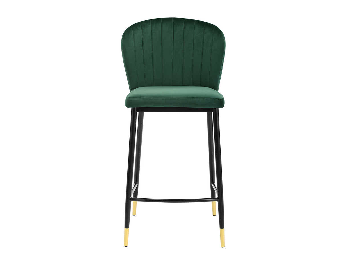 DS Velvet Bar Stool Green - Set of 2