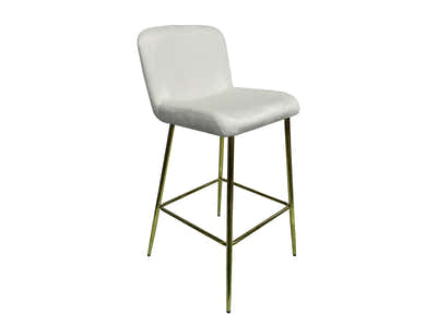 Velvet Bar Stool White - Set of 2