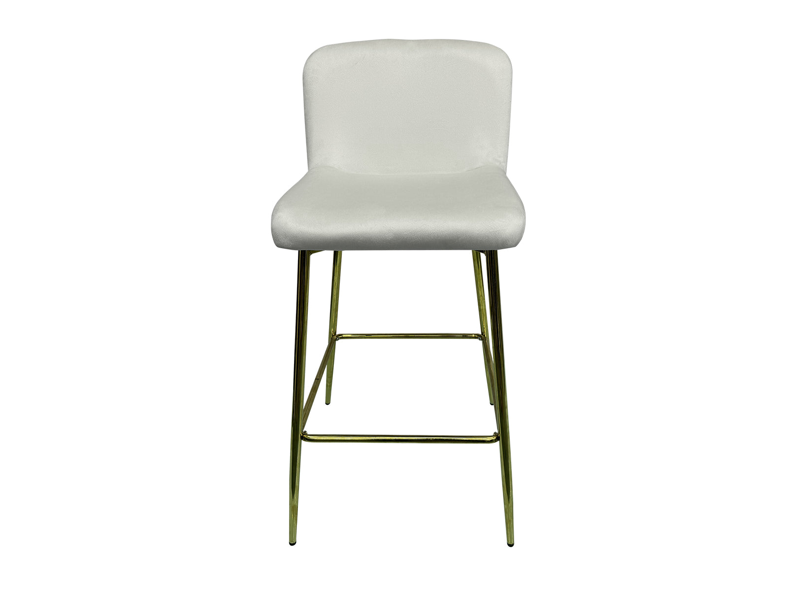 Bar Stool Velvet Covered White X 2