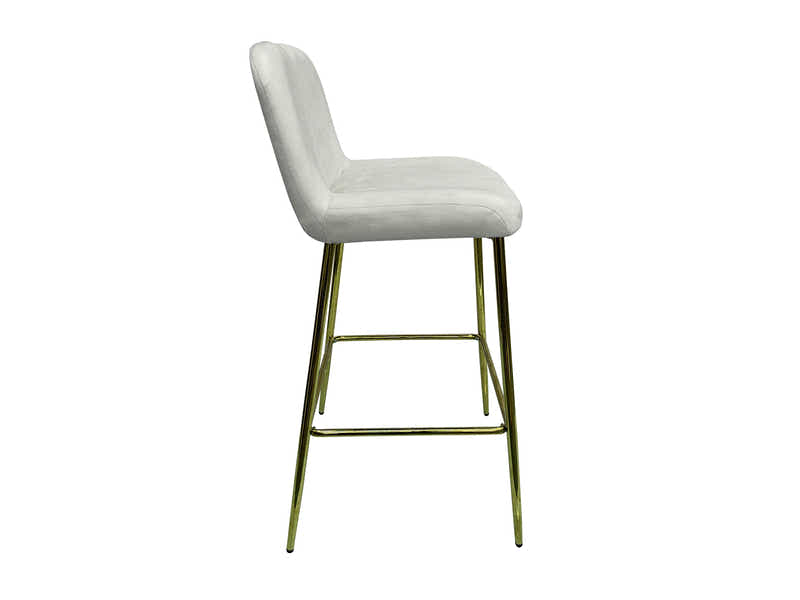 Velvet Bar Stool White - Set of 2