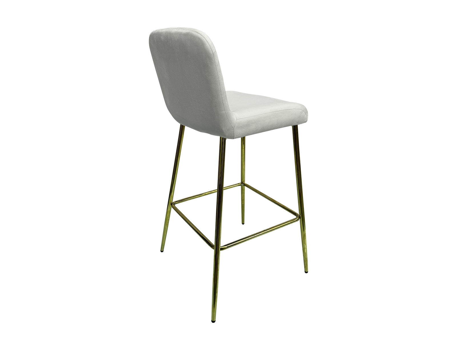 Bar Stool Velvet Covered White X 2
