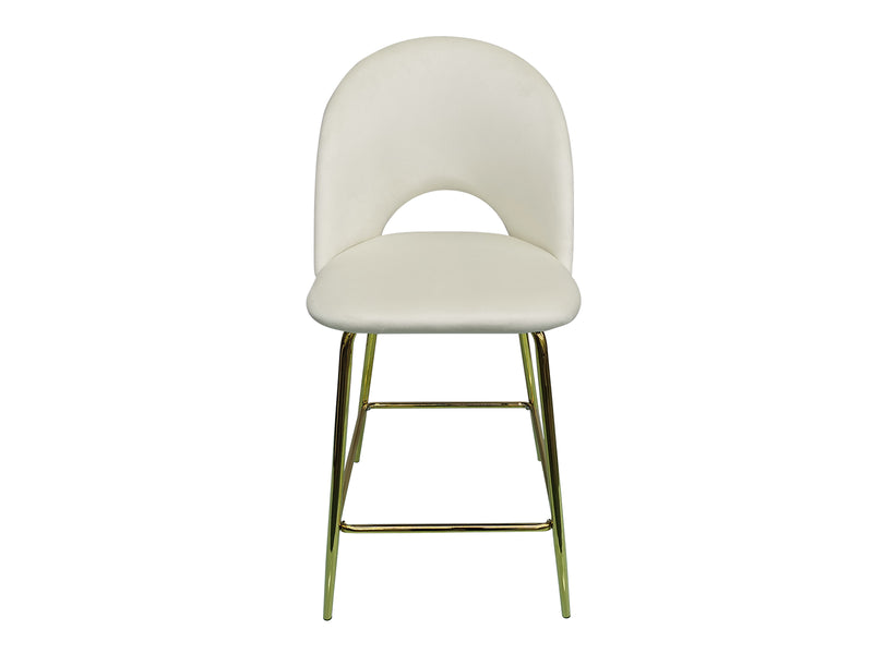 Velvet Bar Stool White - Set of 2
