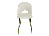 Bar Stool Velvet Covered White X 2