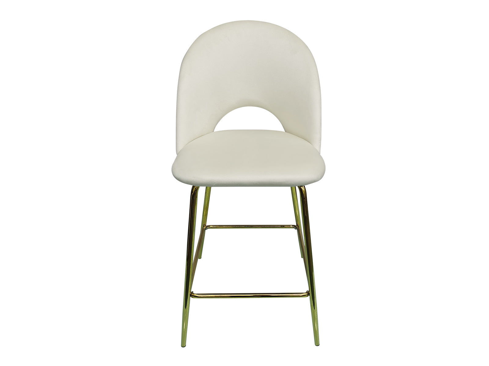 Bar Stool Velvet Covered White X 2