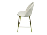 Bar Stool Velvet Covered White X 2