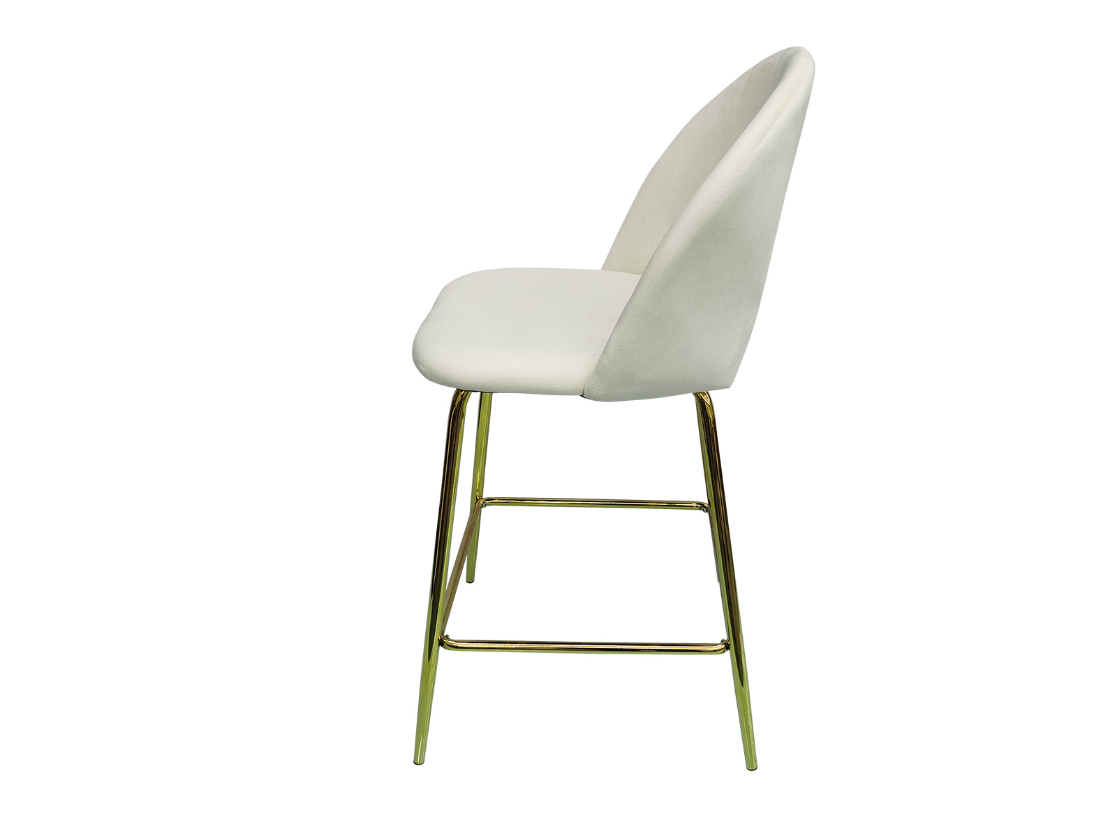 Bar Stool Velvet Covered White X 2