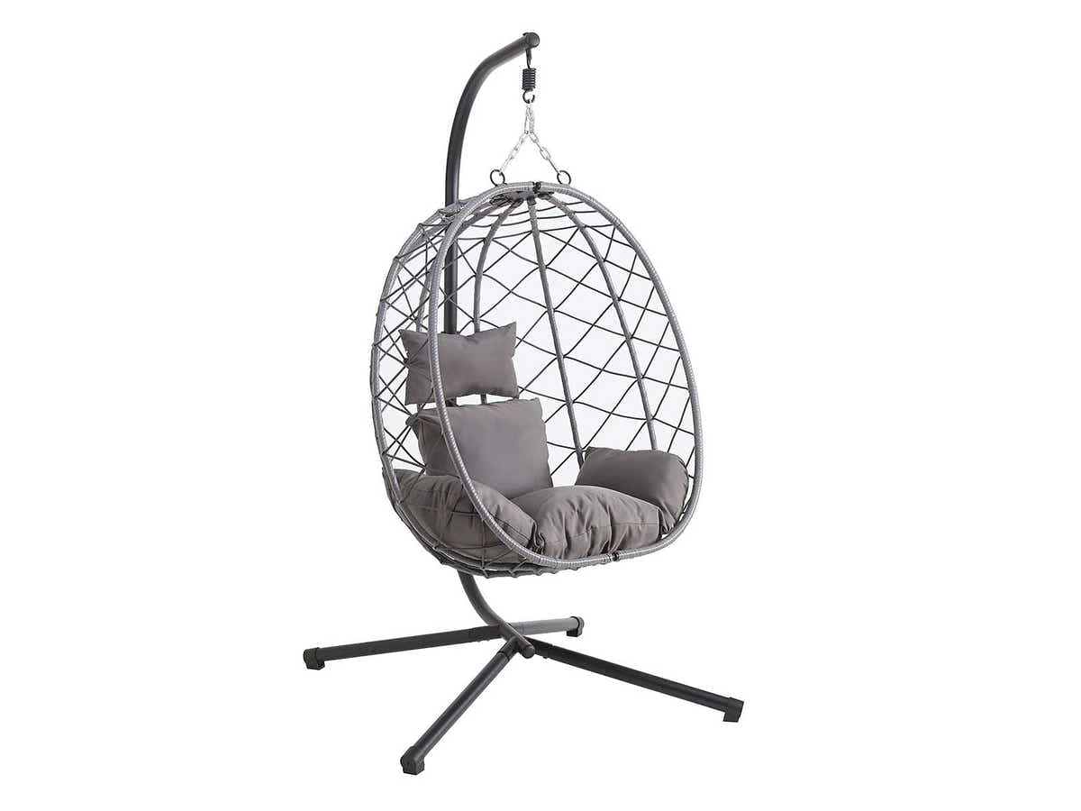 DS Single Foldable Outdoor Egg-Shaped Chair - Grey